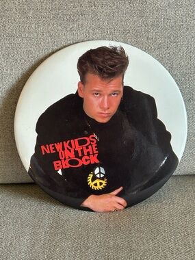 Vintage New Kids On The Block Collectible Button - Red, Black, White